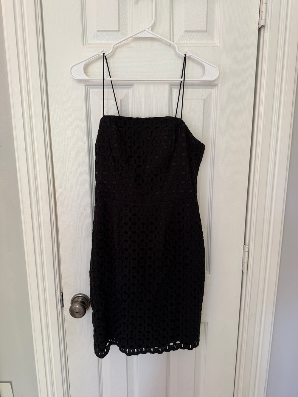Banana Republic - Black Spaghetti-Strap Eyelet Dress